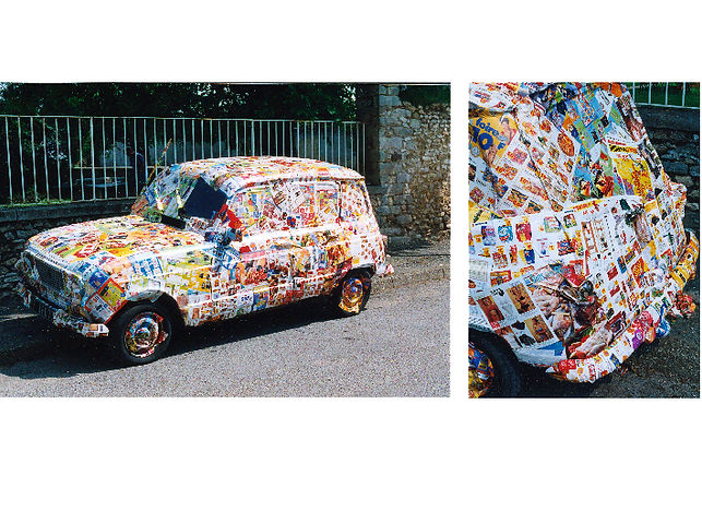 4 Rtl Voiture Renault 4, prospectus supermarché. Taille réelle.